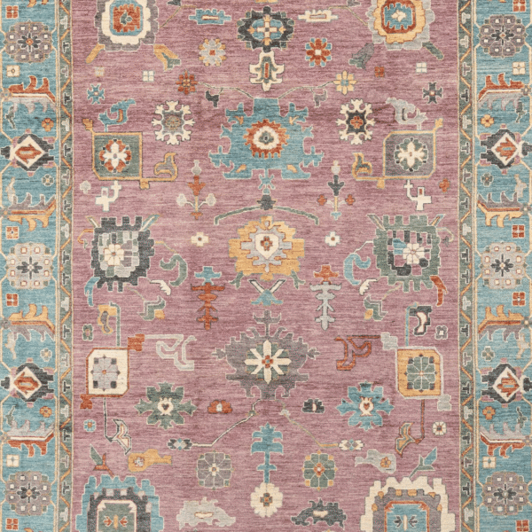 8'9" x 12' Hand Knotted Oushak Wool Rug – Purple Traditional Persian Area Rug